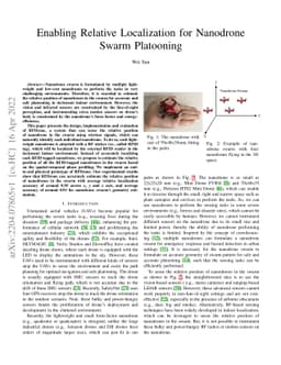 Enabling Relative Localization for Nanodrone Swarm Platooning