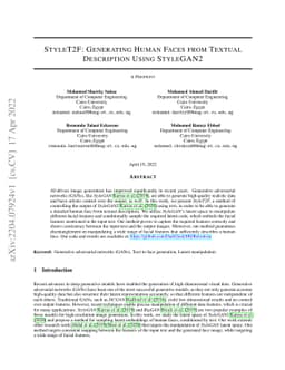 StyleT2F: Generating Human Faces from Textual Description Using
  StyleGAN2