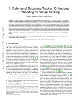 In Defense of Subspace Tracker: Orthogonal Embedding for Visual Tracking