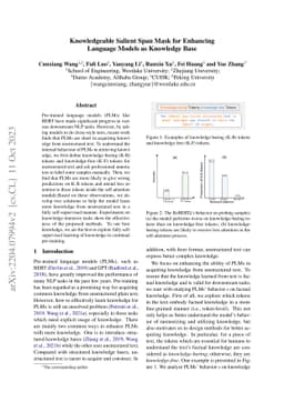 Knowledgeable Salient Span Mask for Enhancing Language Models as
  Knowledge Base