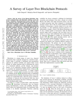 A Survey of Layer-Two Blockchain Protocols