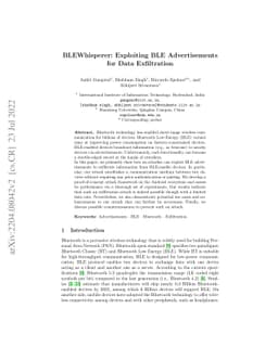 BLEWhisperer: Exploiting BLE Advertisements for Data Exfiltration