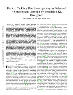 FedKL: Tackling Data Heterogeneity in Federated Reinforcement Learning
  by Penalizing KL Divergence