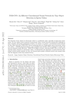TOD-CNN: An Effective Convolutional Neural Network for Tiny Object
  Detection in Sperm Videos