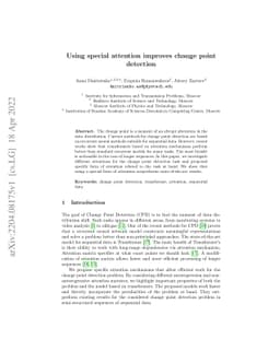 Usage of specific attention improves change point detection
