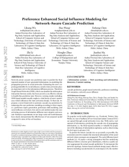 Preference Enhanced Social Influence Modeling for Network-Aware Cascade
  Prediction