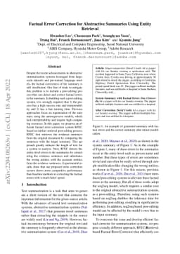 Factual Error Correction for Abstractive Summaries Using Entity
  Retrieval