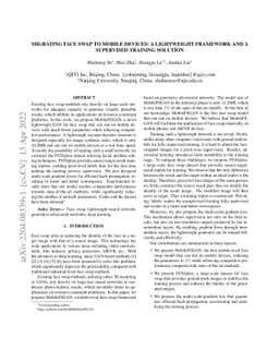 Migrating Face Swap to Mobile Devices: A lightweight Framework and A
  Supervised Training Solution