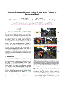 Detecting, Tracking and Counting Motorcycle Rider Traffic Violations on
  Unconstrained Roads