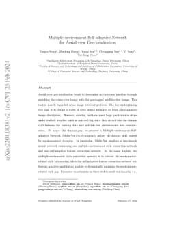 Multiple-environment Self-adaptive Network for Aerial-view
  Geo-localization