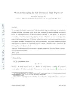 Optimal Subsampling for High-dimensional Ridge Regression