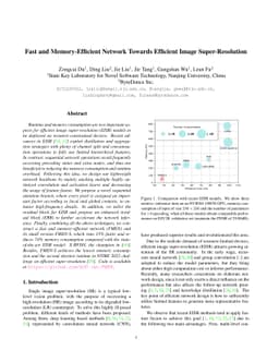Fast and Memory-Efficient Network Towards Efficient Image
  Super-Resolution