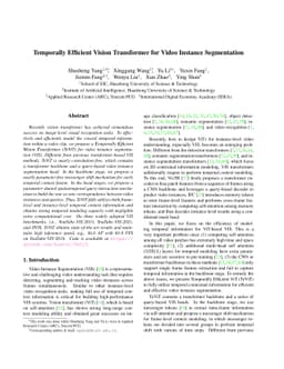 Temporally Efficient Vision Transformer for Video Instance Segmentation