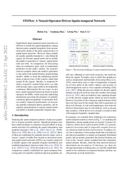STONet: A Neural-Operator-Driven Spatio-temporal Network