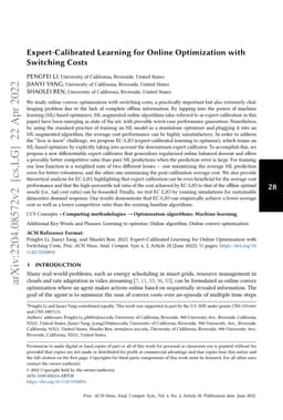 Expert-Calibrated Learning for Online Optimization with Switching Costs
