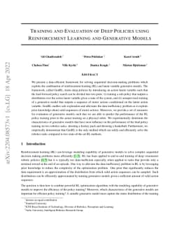 Training and Evaluation of Deep Policies using Reinforcement Learning
  and Generative Models