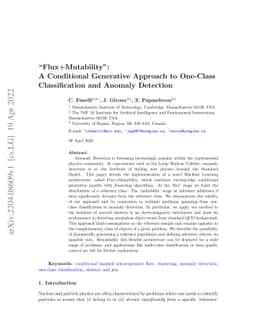 "Flux+Mutability": A Conditional Generative Approach to One-Class
  Classification and Anomaly Detection