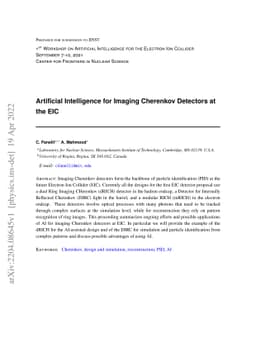 Artificial Intelligence for Imaging Cherenkov Detectors at the EIC