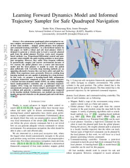 Learning Forward Dynamics Model and Informed Trajectory Sampler for Safe
  Quadruped Navigation