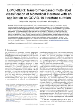 LitMC-BERT: transformer-based multi-label classification of biomedical
  literature with an application on COVID-19 literature curation