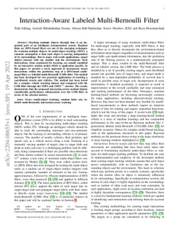 Interaction-Aware Labeled Multi-Bernoulli Filter