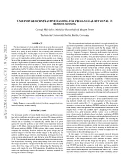 Unsupervised Contrastive Hashing for Cross-Modal Retrieval in Remote
  Sensing
