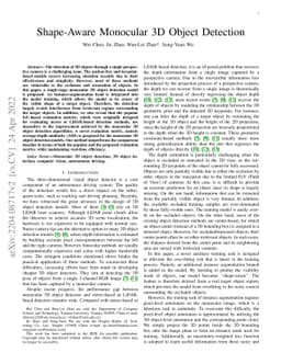 Shape-Aware Monocular 3D Object Detection