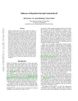 Influence of Repetition through Limited Recall