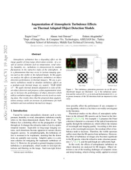 Augmentation of Atmospheric Turbulence Effects on Thermal Adapted Object
  Detection Models