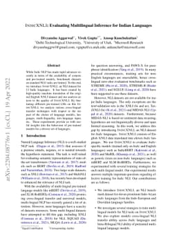 IndicXNLI: Evaluating Multilingual Inference for Indian Languages