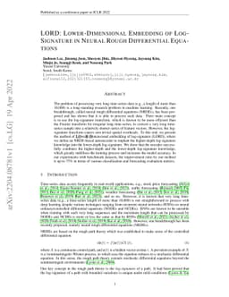 LORD: Lower-Dimensional Embedding of Log-Signature in Neural Rough
  Differential Equations