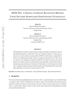 RNNCTPs: A Neural Symbolic Reasoning Method Using Dynamic Knowledge
  Partitioning Technology