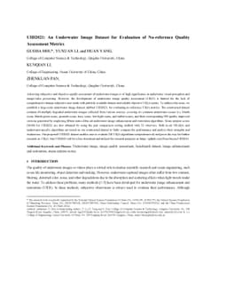 UID2021: An Underwater Image Dataset for Evaluation of No-reference
  Quality Assessment Metrics