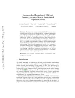Unsupervised Learning of Efficient Geometry-Aware Neural Articulated
  Representations