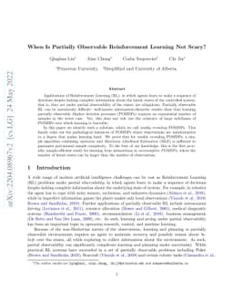 When Is Partially Observable Reinforcement Learning Not Scary?