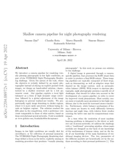 Shallow camera pipeline for night photography rendering