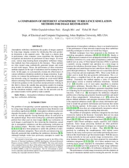 A comparison of different atmospheric turbulence simulation methods for
  image restoration