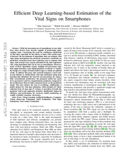 Efficient Deep Learning-based Estimation of the Vital Signs on
  Smartphones