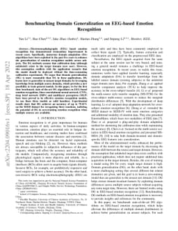 Benchmarking Domain Generalization on EEG-based Emotion Recognition