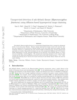 Unsupervised detection of ash dieback disease (Hymenoscyphus fraxineus)
  using diffusion-based hyperspectral image clustering