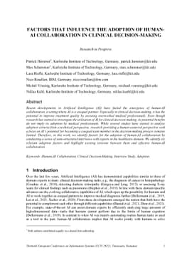 Factors that influence the adoption of human-AI collaboration in
  clinical decision-making