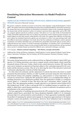 Simulating Interaction Movements via Model Predictive Control