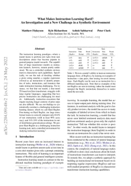 What Makes Instruction Learning Hard? An Investigation and a New
  Challenge in a Synthetic Environment