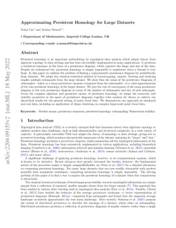 Approximating Persistent Homology for Large Datasets
