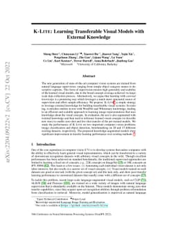 K-LITE: Learning Transferable Visual Models with External Knowledge