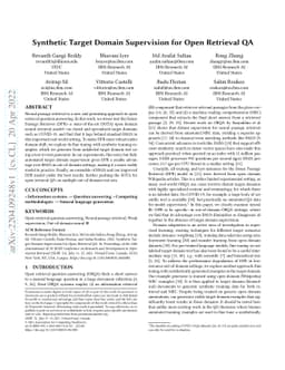 Synthetic Target Domain Supervision for Open Retrieval QA
