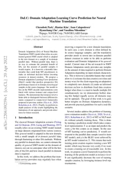 DaLC: Domain Adaptation Learning Curve Prediction for Neural Machine
  Translation