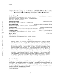 Federated Learning in Multi-Center Critical Care Research: A Systematic
  Case Study using the eICU Database