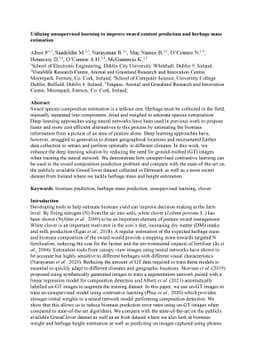 Utilizing unsupervised learning to improve sward content prediction and
  herbage mass estimation
