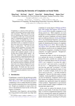 Analyzing the Intensity of Complaints on Social Media